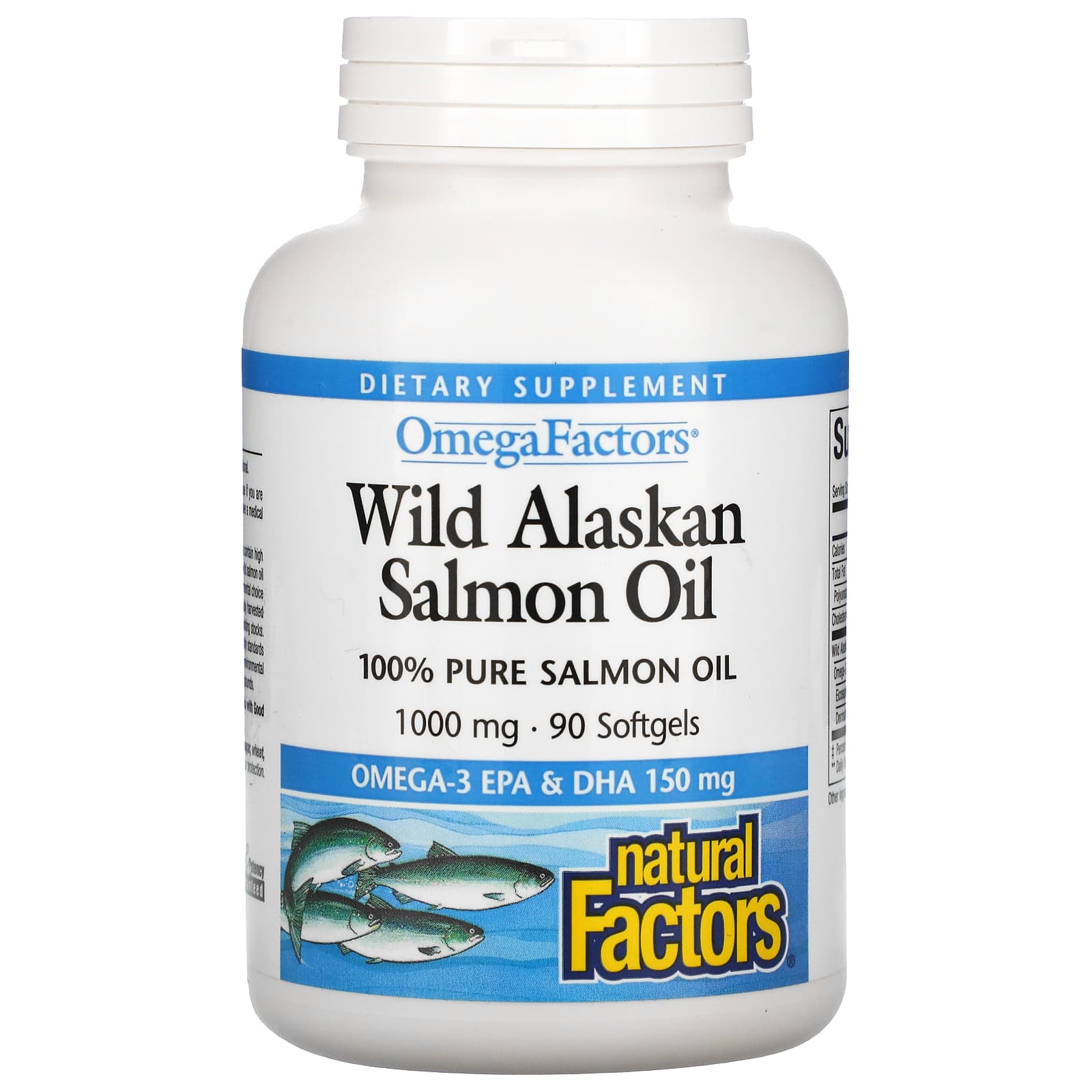 Natural Factors, OmegaFactors, Wild Alaskan Salmon Oil,, 90 Softgels UPC 068958022567 | Hilife Vitamins